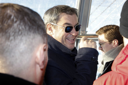 Pressetermin mit Markus Söder auf der Zugspitze in Garmisch-Partenkirchen