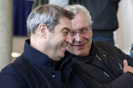 Pressetermin mit Markus Söder auf der Zugspitze in Garmisch-Partenkirchen