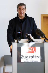 Pressetermin mit Markus Söder auf der Zugspitze in Garmisch-Partenkirchen