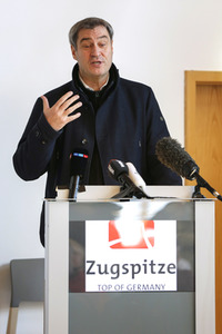 Pressetermin mit Markus Söder auf der Zugspitze in Garmisch-Partenkirchen