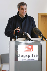 Pressetermin mit Markus Söder auf der Zugspitze in Garmisch-Partenkirchen