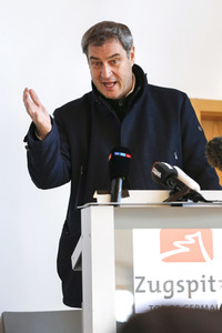 Pressetermin mit Markus Söder auf der Zugspitze in Garmisch-Partenkirchen