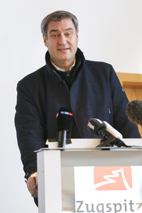 Pressetermin mit Markus Söder auf der Zugspitze in Garmisch-Partenkirchen