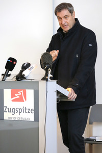 Pressetermin mit Markus Söder auf der Zugspitze in Garmisch-Partenkirchen