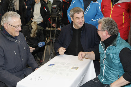Pressetermin mit Markus Söder auf der Zugspitze in Garmisch-Partenkirchen