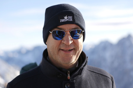 Pressetermin mit Markus Söder auf der Zugspitze in Garmisch-Partenkirchen
