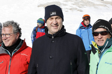 Pressetermin mit Markus Söder auf der Zugspitze in Garmisch-Partenkirchen