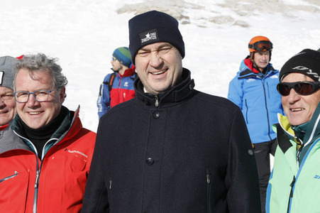 Pressetermin mit Markus Söder auf der Zugspitze in Garmisch-Partenkirchen