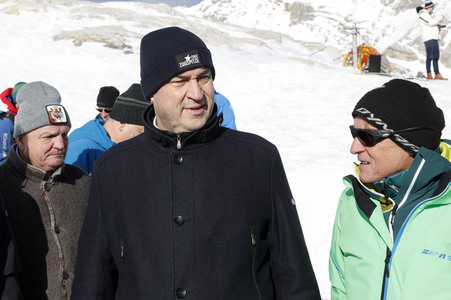 Pressetermin mit Markus Söder auf der Zugspitze in Garmisch-Partenkirchen