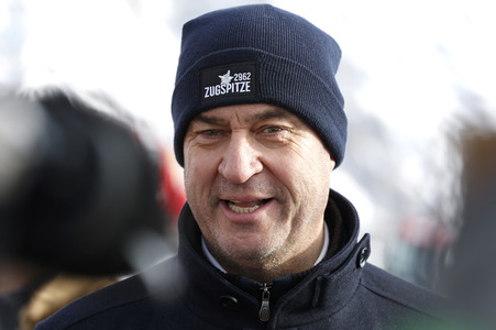 Pressetermin mit Markus Söder auf der Zugspitze in Garmisch-Partenkirchen