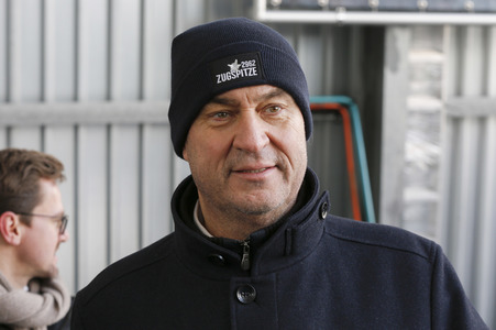 Pressetermin mit Markus Söder auf der Zugspitze in Garmisch-Partenkirchen