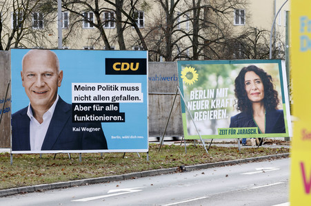 Wahlkampagne zur Wiederholungswahl zum Abgeordnetenhaus in Berlin