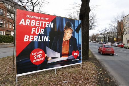 Wahlkampagne zur Wiederholungswahl zum Abgeordnetenhaus in Berlin
