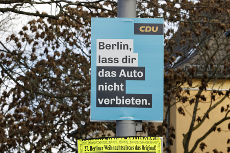 Wahlkampagne zur Wiederholungswahl zum Abgeordnetenhaus in Berlin