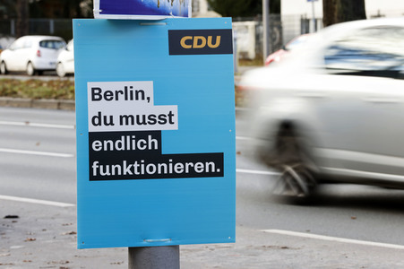 Wahlkampagne zur Wiederholungswahl zum Abgeordnetenhaus in Berlin