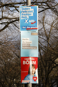 Wahlkampagne zur Wiederholungswahl zum Abgeordnetenhaus in Berlin