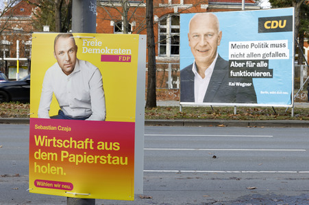 Wahlkampagne zur Wiederholungswahl zum Abgeordnetenhaus in Berlin
