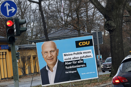 Wahlkampagne zur Wiederholungswahl zum Abgeordnetenhaus in Berlin