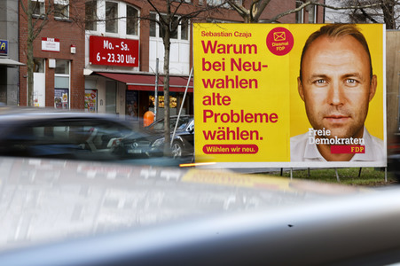 Wahlkampagne zur Wiederholungswahl zum Abgeordnetenhaus in Berlin