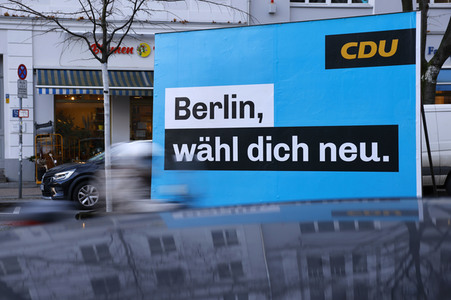 Wahlkampagne zur Wiederholungswahl zum Abgeordnetenhaus in Berlin