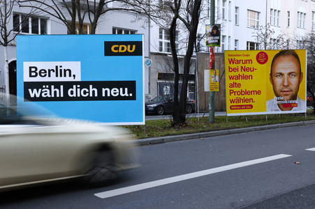Wahlkampagne zur Wiederholungswahl zum Abgeordnetenhaus in Berlin