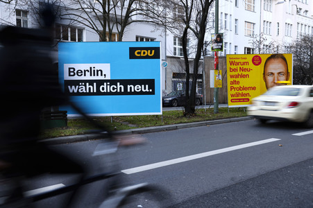 Wahlkampagne zur Wiederholungswahl zum Abgeordnetenhaus in Berlin