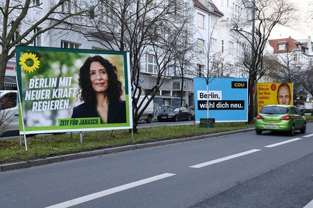 Wahlkampagne zur Wiederholungswahl zum Abgeordnetenhaus in Berlin