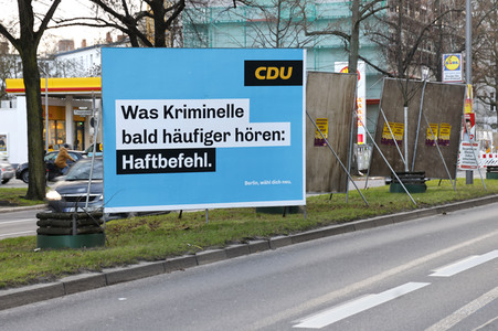 Wahlkampagne zur Wiederholungswahl zum Abgeordnetenhaus in Berlin