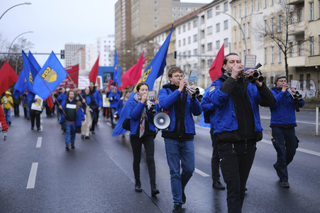 Demonstration zum Jahrestag der Ermordung von Liebknecht und Luxemburg in Berlin
