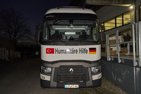 Spendensammelstelle für die Erdbebenopfer in Hannover