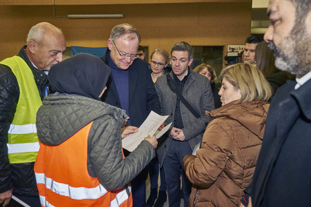 Spendensammelstelle für die Erdbebenopfer in Hannover