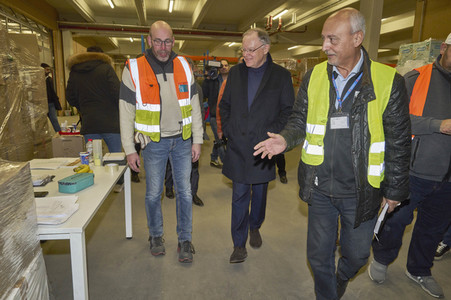 Spendensammelstelle für die Erdbebenopfer in Hannover