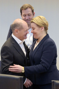 Fototermin mit Franziska Giffey nach der Abgeordnetenhauswahl in Berlin
