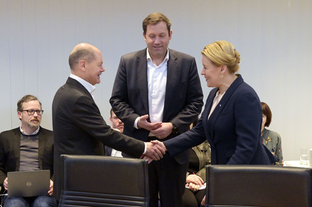 Fototermin mit Franziska Giffey nach der Abgeordnetenhauswahl in Berlin