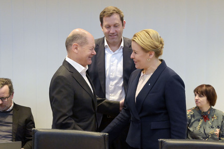 Fototermin mit Franziska Giffey nach der Abgeordnetenhauswahl in Berlin