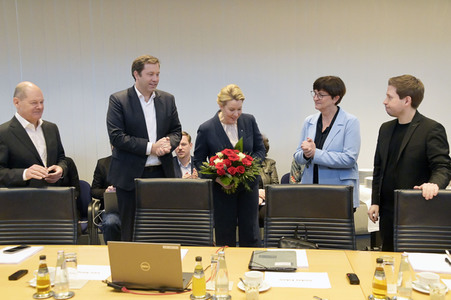 Fototermin mit Franziska Giffey nach der Abgeordnetenhauswahl in Berlin