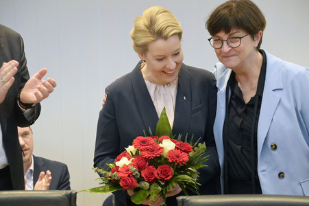 Fototermin mit Franziska Giffey nach der Abgeordnetenhauswahl in Berlin