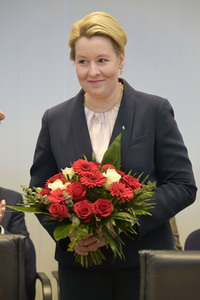 Fototermin mit Franziska Giffey nach der Abgeordnetenhauswahl in Berlin