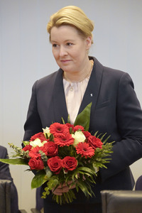 Fototermin mit Franziska Giffey nach der Abgeordnetenhauswahl in Berlin