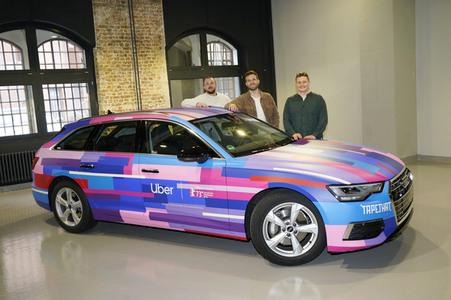 Kunstaktion von Uber zur Berlinale 2023 in Berlin