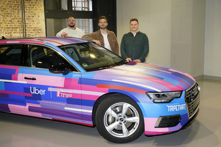 Kunstaktion von Uber zur Berlinale 2023 in Berlin