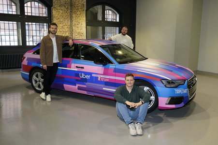 Kunstaktion von Uber zur Berlinale 2023 in Berlin