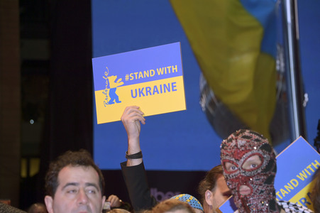 Demonstration der Solidarität mit der Ukraine, Berlinale 2023