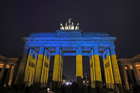 Demonstration und Kundgebung zum Jahrestag des russischen Überfalls in Berlin