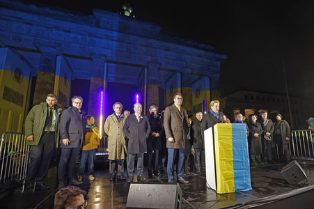 Demonstration und Kundgebung zum Jahrestag des russischen Überfalls in Berlin