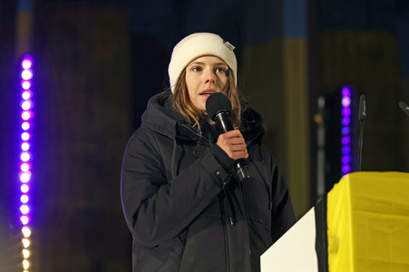 Demonstration und Kundgebung zum Jahrestag des russischen Überfalls in Berlin