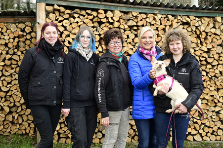 Uta Bresan bei Dreharbeiten in Horka