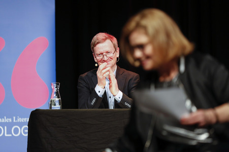 Annette Frier und Michael Kessler auf der lit.Cologne 2023 in Köln