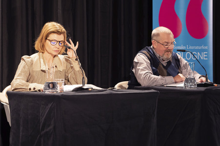 Annette Frier und Dietmar Bär auf der lit.Cologne 2023 in Köln
