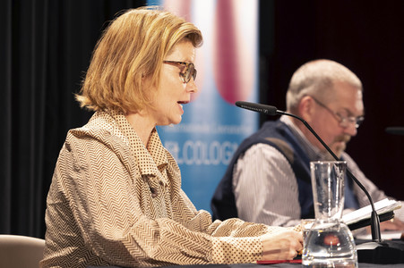 Annette Frier und Dietmar Bär auf der lit.Cologne 2023 in Köln